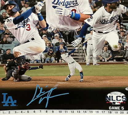 CHRIS TAYLOR DODGERS SIGNED 22X26 NLCS GAME 5 3 HR GAME CANVAS EDIT PSA 2C53357