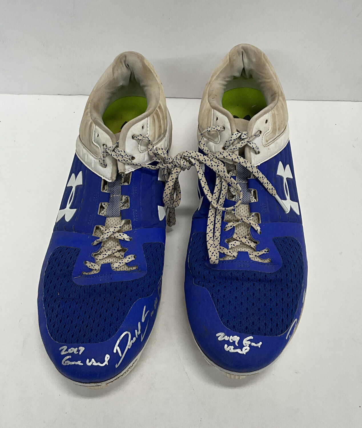 DJ PETERS DODGERS TIGERS FULL NAME SIGNED GAME USED CLEATS PSA RG29205/04