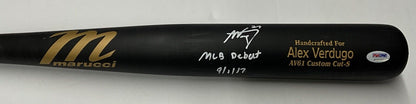 ALEX VERDUGO YANKEES SIGNED MARUCCI MODEL BAT AV61 "MLB DEBUT 9/1/17 PSA RG25207