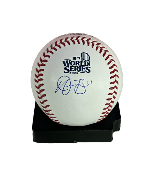 AUSTIN BARNES DODGERS SIGNED 2024 WORLD SERIES BASEBALL PSA