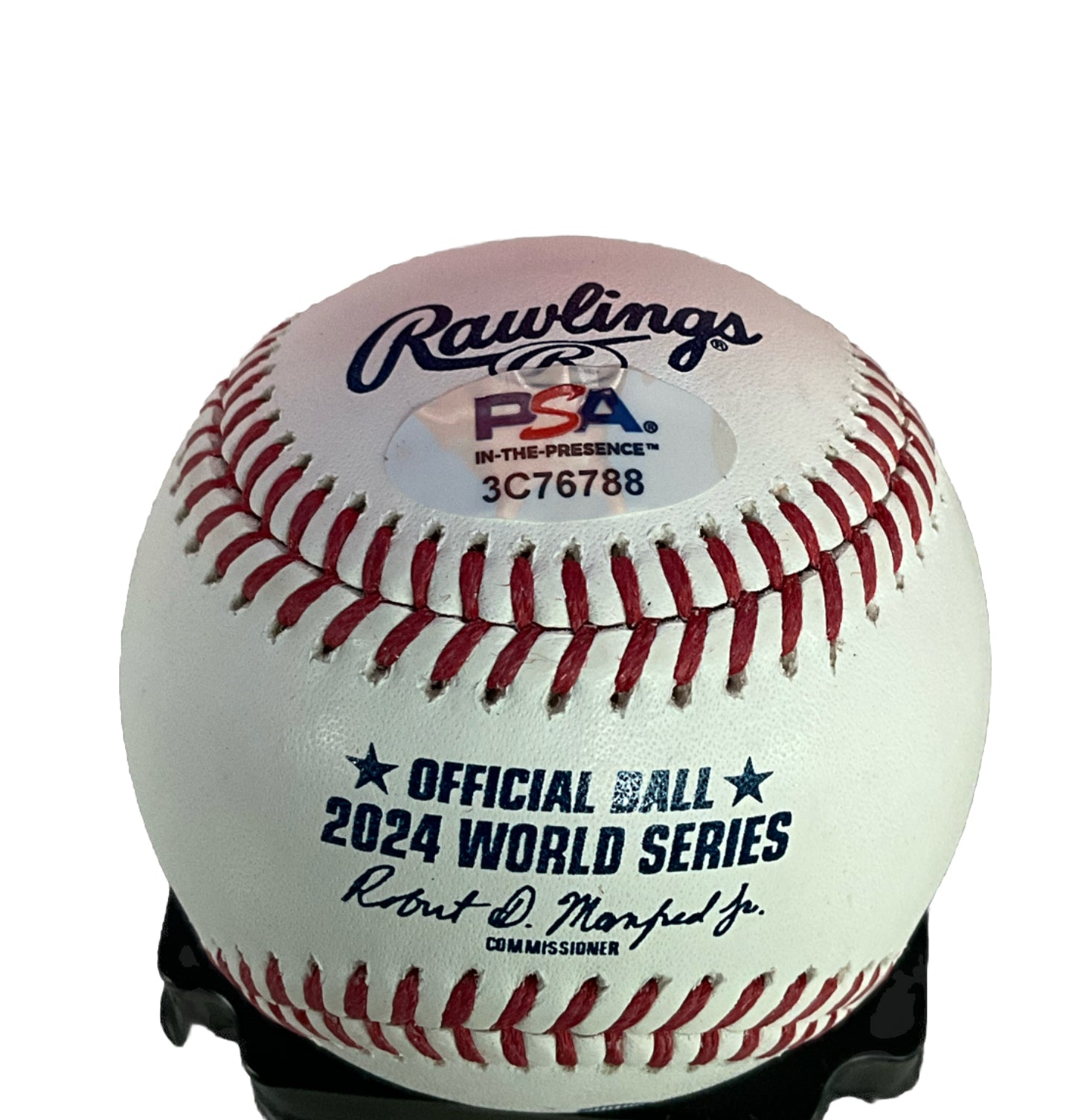 CHRIS TAYLOR SIGNED 2024 WORLD SERIES BASEBALL  "2024 WS CHAMPS" INS PSA