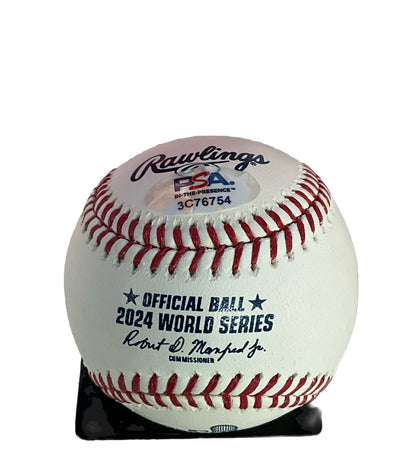 CHRIS TAYLOR DODGERS SIGNED 2024 WORLD SERIES BASEBALL PSA