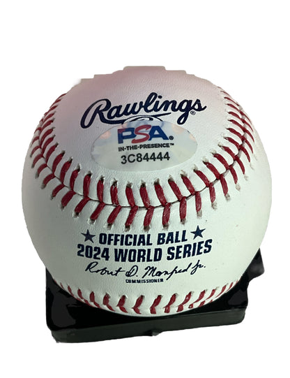 BLAKE TREINEN DODGERS SIGNED 2024 WORLD SERIES BASEBALL  PSA