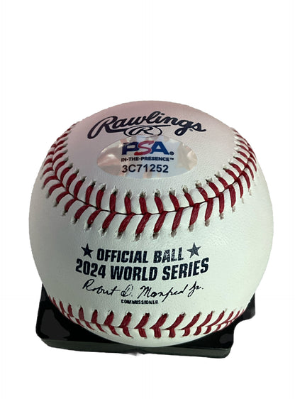 BLAKE TREINEN SIGNED 2024 WORLD SERIES BASEBALL  "2024 WS CHAMPS"  PSA