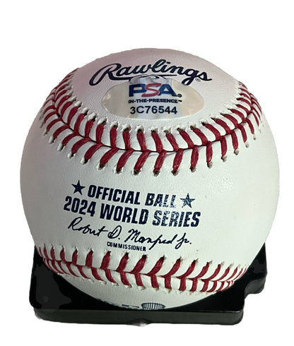 JACK FLAHERTY DODGERS SIGNED 2024 WORLD SERIES BASEBALL  PSA