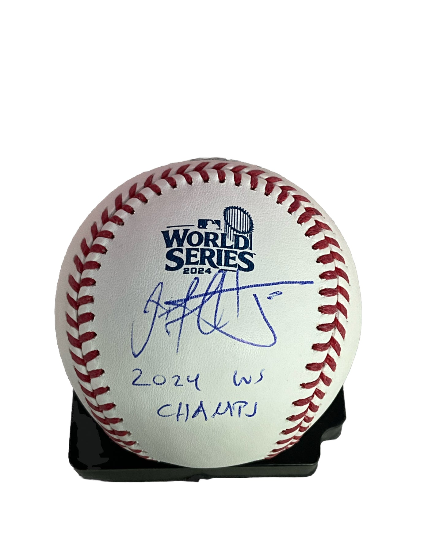 JACK FLAHERTY SIGNED 2024 WORLD SERIES BASEBALL "2024 WS CHAMPS"  PSA