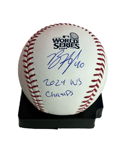 BRENT HONEYWELL SIGNED 2024 WORLD SERIES BASEBALL "2024 WS CHAMPS"  PSA