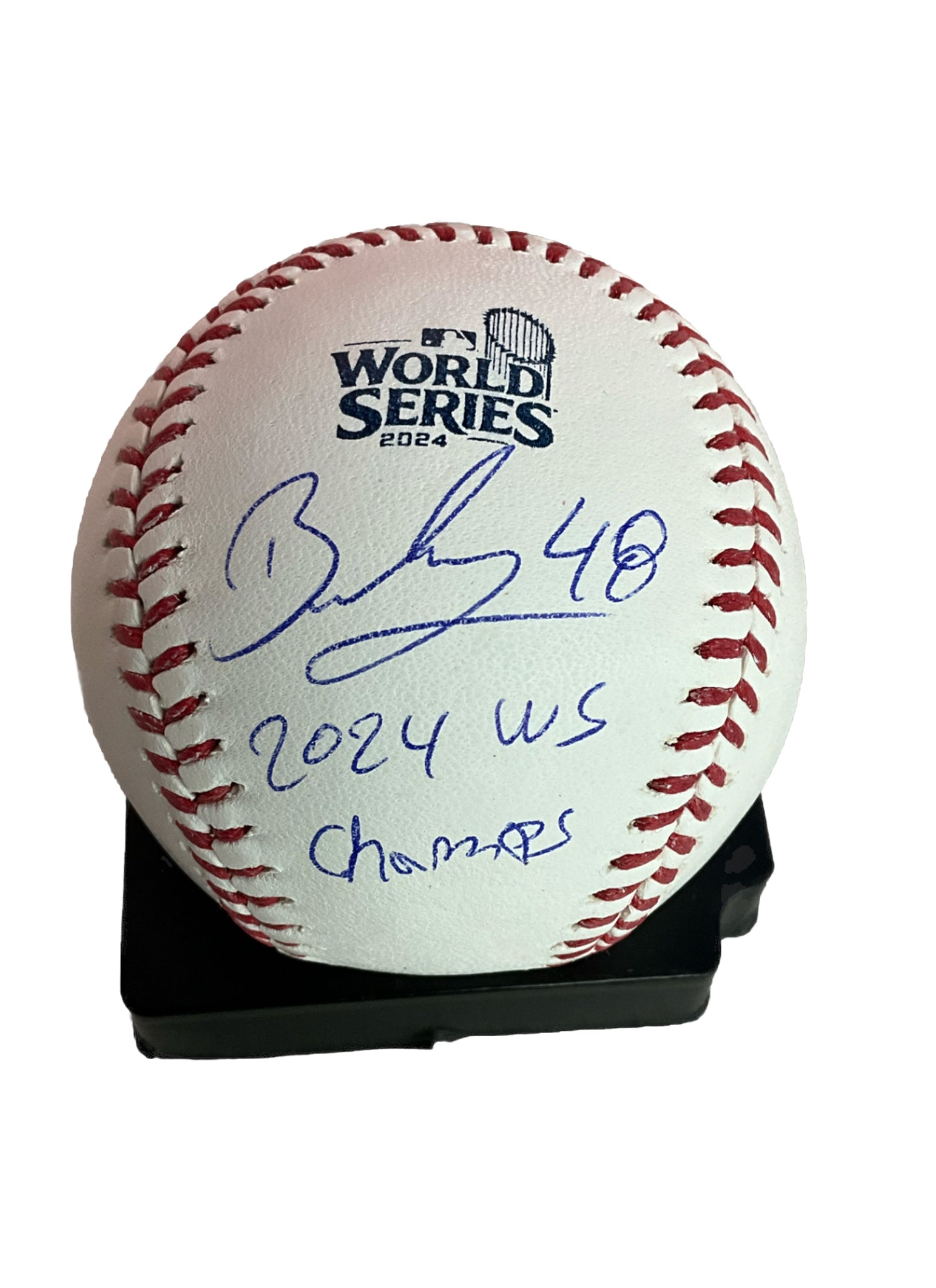 BRUSDAR GRATEROL SIGNED 2024 WORLD SERIES BASEBALL  "2024 WS CHAMPS" PSA