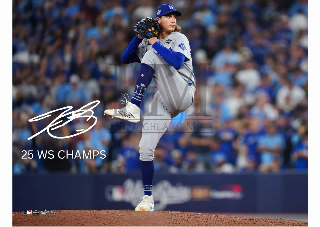 TYLER GLASNOW DODGERS 2025 WORLD SERIES CHAMPION PRIVATE SIGNING