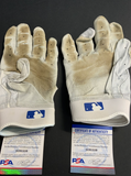 CHRIS TAYLOR DODGERS SIGNED GAME USED JACKIE ROBINSON DAY BATTING GLOVES PSA COA