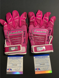 CHRIS TAYLOR DODGERS SIGNED GAME USED MOTHER'S DAY BATTING GLOVES PSA COA ITP