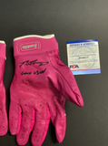 MAX MUNCY DODGERS SIGNED GAME USED MOTHER'S DAY BATTING GLOVES PSA 9A99376/77