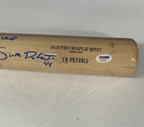 DJ PETERS DODGERS TIGERS FULL NAME SIGNED GAME USED OLD HICKORY BAT PSA RG29226