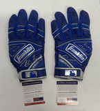 EDWIN RIOS DODGERS 2020 WS CHAMP SIGNED GAME USED BATTING GLOVES PSA RG14869/72