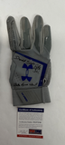 DJ PETERS DODGERS FULL NAME SIGNED GAME USED BATTING GLOVES PSA 8A57215/ 16
