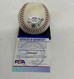 MAX MUNCY DODGERS SIGNED GAME USED BASEBALL "RBI DOUBLE" INSCRIPTION PSA 1C01997