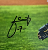 JULIO URIAS DODGERS SIGNED 2020 WORLD SERIES 11X14 PITCHING PHOTO BAS