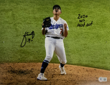 JULIO URIAS DODGERS SIGNED 2020 WORLD SERIES 11X14 PHOTO " 2020 WS LAST OUT" BAS