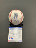 MAX MUNCY DODGERS SIGNED 2020 WS BASEBALL "2020 WS CHAMPS" INSCRIPTION PSA