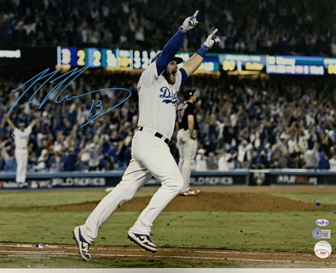 MAX MUNCY DODGERS SIGNED 2018 WORLD SERIES GAME 3 WALK-OFF HR 16X20 PHOTO BAS