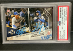 JUSTIN TURNER & CHRIS TAYLOR SIGNED 2017 NLCS CO-MVP TOPPS NOW CARD PSA 84435318