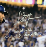 CHRIS TAYLOR DODGERS SIGNED 16X20 PHOTO "21 WILDCARD WALKOFF HOME RUN" INSC BAS