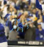 CHRIS TAYLOR DODGERS SIGNED 16X20 2021 WILDCARD GAME WALKOFF HR BLUE PHOTO PSA