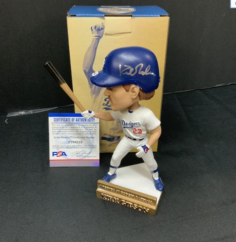 DODGERS 1988 WS CHAMPION KIRK GIBSON SIGNED 2022 SGA BOBBLEHEAD 88 WS CHAMPS PSA