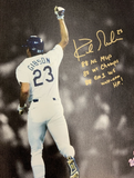 KIRK GIBSON DODGERS SIGNED 22X32 SCULLY EDIT CANVAS "3 INSCRIPTIONS" PSA AI33532