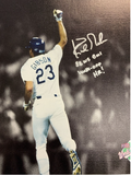 KIRK GIBSON DODGERS SIGNED 20X24 CANVAS "88 WS GM 1 WALK OFF HR" INS PSA AI33552