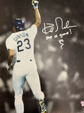 KIRK GIBSON DODGERS SIGNED 22X32 CANVAS "SHE IS GONE" INSCRIPTION PSA AI33526