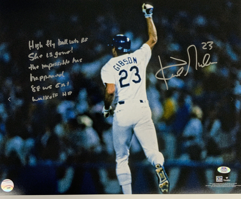 KIRK GIBSON DODGERS SIGNED LE 16X20 PHOTO "88 WS GAME 1 WALK OFF" PSA 3T04300
