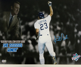 KIRK GIBSON DODGERS SIGNED 88 WS GM 1 16X20 PHOTO EDIT WITH SCULLY BLUE BAS