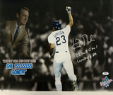 KIRK GIBSON DODGERS SIGNED 16X20 PHOTO EDIT W/ SCULLY "88WS GM 1 WALKOFF HR" PSA