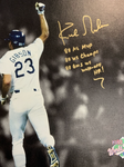 KIRK GIBSON DODGERS SIGNED 22X32 SCULLY EDIT CANVAS "3 INSCRIPTIONS" PSA AI33531