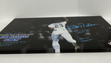KIRK GIBSON DODGERS SIGNED 20X30 STRETCHED SCULLY CANVAS 4 INSCRIPT BAS W140633