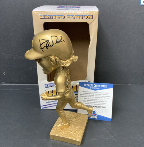 DODGERS KIRK GIBSON SIGNED LIMITED EDITION GOLD BOBBLEHEAD BECKETT ITP WE78090
