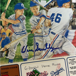 1988 WORLD SERIES PROGRAM SIGNED BY VIN SCULLY & KIRK GIBSON W/ TICKET STUB PSA