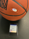 DEREK FISHER SIGNED LAKERS LOGO WILSON NBA BASKETBALL "5X NBA CHAMP" PSA 1C61565