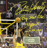 ROBERT HORRY LAKERS SIGNED 24X36 STRETCHED CANVAS 2 INSCRIPTIONS BAS W128324