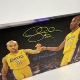 DEREK FISHER LAKERS SIGNED 20X30 STRETCHED CANVAS WITH KOBE 5X CHAMP BAS W128320