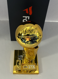 DEREK FISHER ROBERT HORRY SIGNED 12" LAKERS 17X NBA CHAMPIONS TROPHY BAS W128476