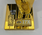 DEREK FISHER ROBERT HORRY SIGNED 12" LAKERS 17X NBA CHAMPIONS TROPHY BAS W128475