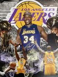 33/34 SHAQUILLE O'NEAL LAKERS MVP SIGNED 18X22 LE CANVAS EDIT PRINT PSA 9A24786