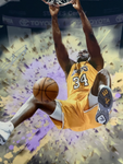 SHAQUILLE O'NEAL LAKERS HOF SIGNED 16X20 METALLIC PHOTO EDIT PSA WITNESS 9A24719