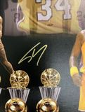 12/34 SHAQUILLE O'NEAL LAKERS MVP SIGNED 20X30 LE CANVAS EDIT PRINT PSA WITNESS