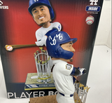 COREY SEAGER DODGERS SIGNED FOCO 2020 WORLD SERIES FLAME BOBBLEHEAD JSA AC02195