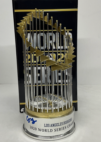 COREY SEAGER SIGNED DODGERS FOCO 12" REP TROPHY "2020 WS MVP" FANATICS A268041