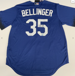 CODY BELLINGER DODGERS 2020 CHAMP SIGNED CITY CONNECT BLUE JERSEY MLB VT102661