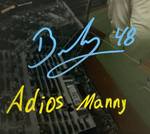 BRUSDAR GRATEROL DODGERS SIGNED 16X20 WITH MACHADO "ADIOS MANNY" PHOTO EDIT PSA